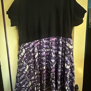 Princess Awesome  “Moon Light call” A Line Dress- purple foxes